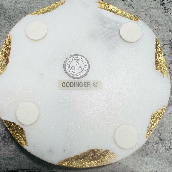 Goldinger Round Gold Edge Marble Coasters - Picture 4 of 4